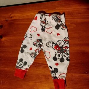 Disney 12m White and Red Kids Pajama Bottoms